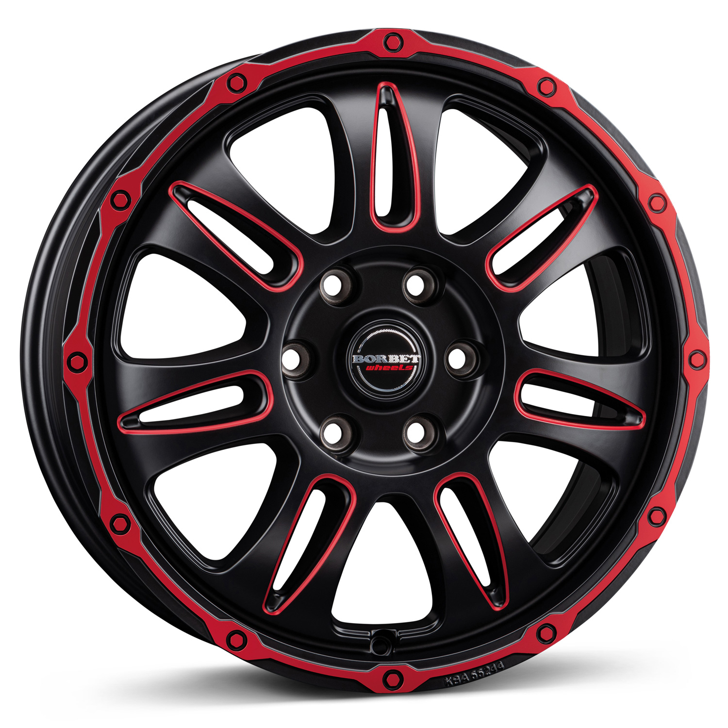 Kola Borbet CW8 8,0x18 ET52 5x120 18 Coul red rim window polished matt