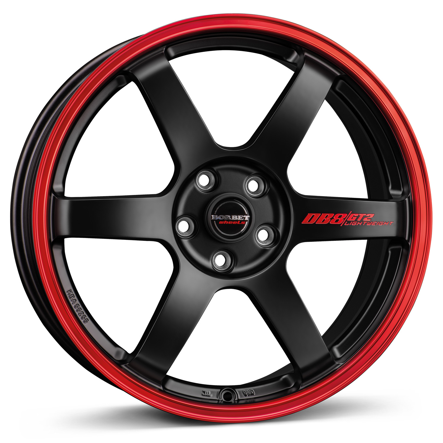 Kola Borbet DB8GT2 8,5x19 ET45 5x114.3 19 Coul black matt rim red