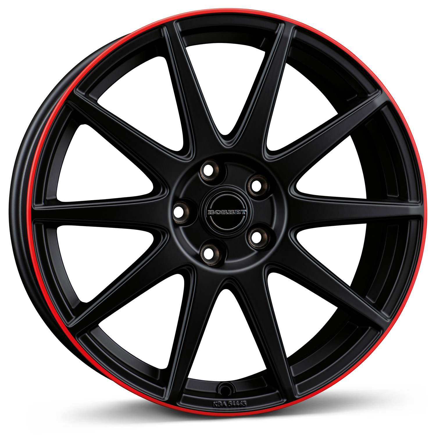 Kola Borbet GTX 8,0x19 ET50 5x114.3 19 Coul black matt rim red